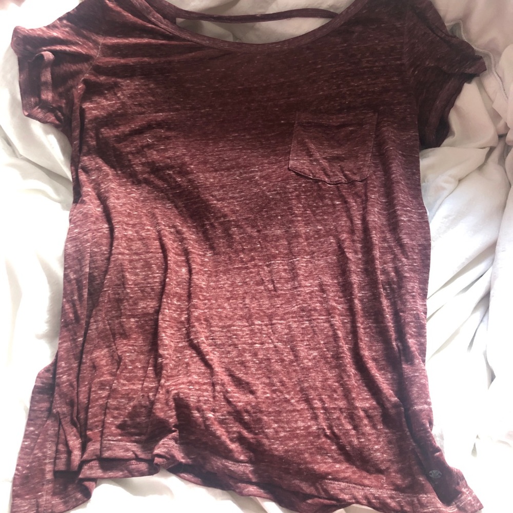 Maroon open back v neck